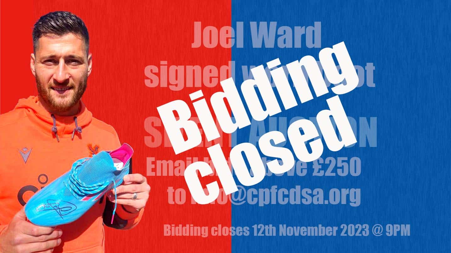 Bidding Closed on Joel Ward signed boot